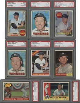 1959-1969 Topps and O-Pee-Chee Mickey Mantle PSA-Graded Collection (8 Different)